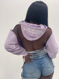 Backless laced up hoodie