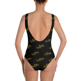Royalty Black and Gold One-Piece Swimsuit