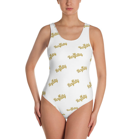 Royalty Gold & White One-Piece Swimsuit